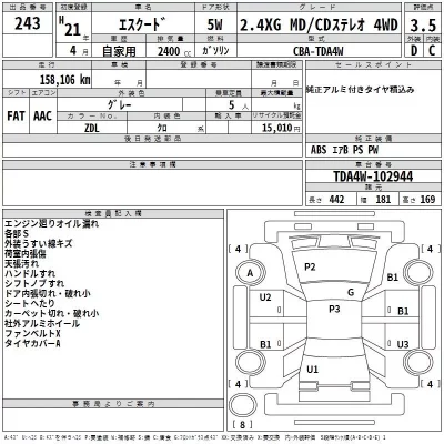 Suzuki ESCUDO  с аукциона в Японии