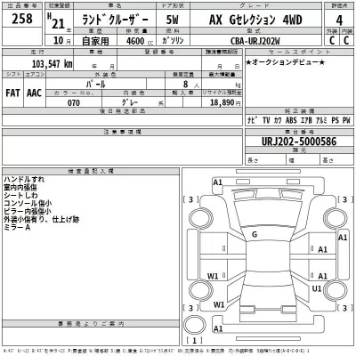 Toyota LAND CRUISER  с аукциона в Японии