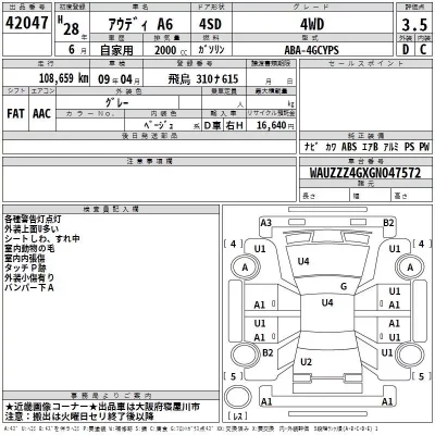 Audi A6  с аукциона в Японии
