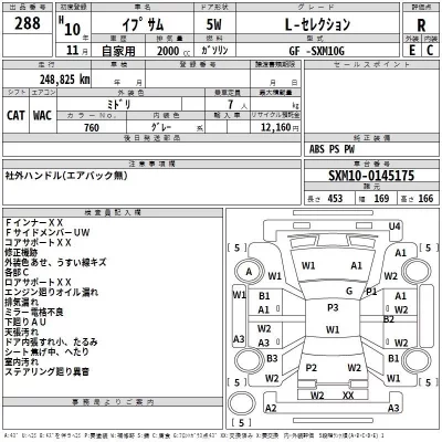 Toyota IPSUM  с аукциона в Японии