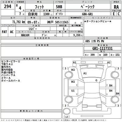 Honda FIT  с аукциона в Японии