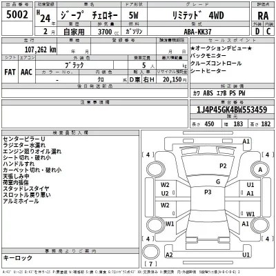 Chrysler JEEP CHEROKEE  с аукциона в Японии