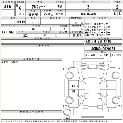 Toyota ALPHARD  с аукциона в Японии