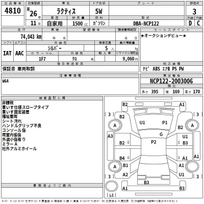 Toyota RACTIS  с аукциона в Японии