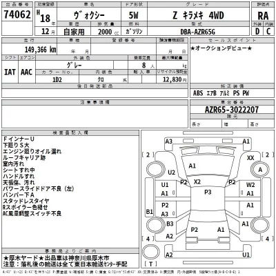 Toyota VOXY  с аукциона в Японии