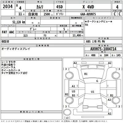 Toyota CAMRY  с аукциона в Японии
