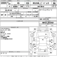 Lexus HS лот № 10004 оценка RA  с аукциона в Японии 2