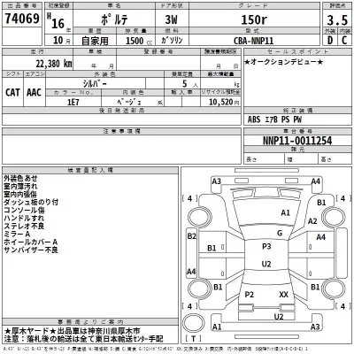 Toyota PORTE  с аукциона в Японии