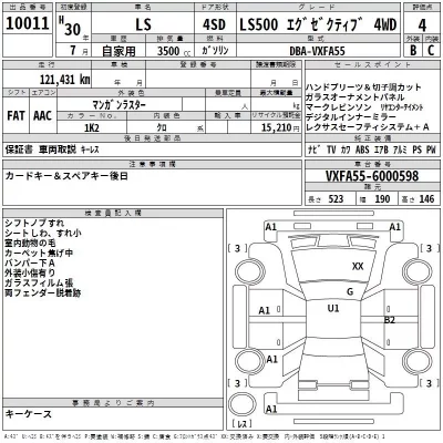 Lexus LS  с аукциона в Японии