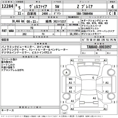 Toyota VELLFIRE  с аукциона в Японии