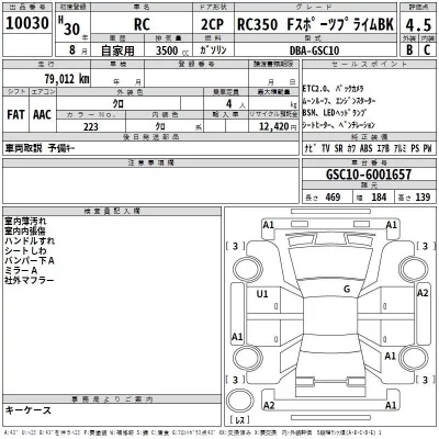 Lexus RC  с аукциона в Японии