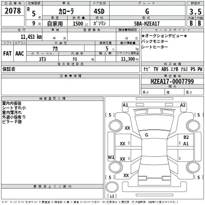 Toyota COROLLA  с аукциона в Японии