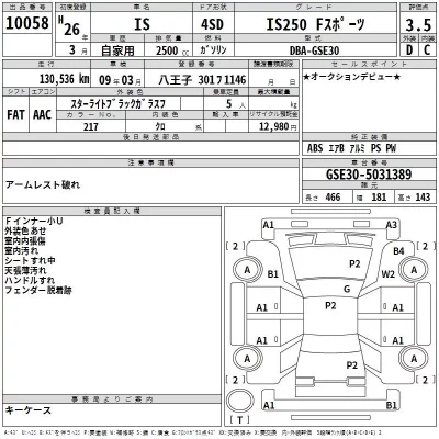 Lexus IS  с аукциона в Японии