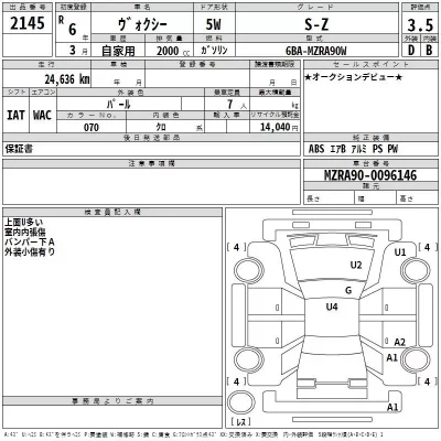 Toyota VOXY  с аукциона в Японии