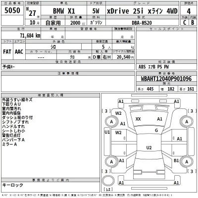 BMW X1  с аукциона в Японии