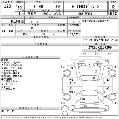 Toyota C-HR  с аукциона в Японии