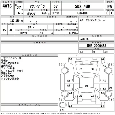 Honda ACTY VAN  с аукциона в Японии