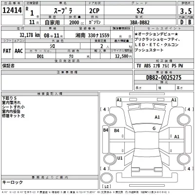 Toyota SUPRA  с аукциона в Японии