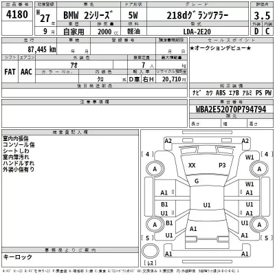 BMW 2-Series  с аукциона в Японии