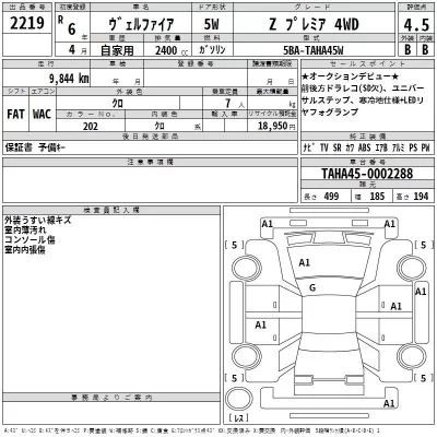 Toyota VELLFIRE  с аукциона в Японии