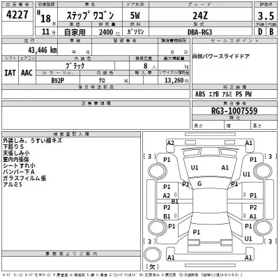 Honda STEP WAGON  с аукциона в Японии