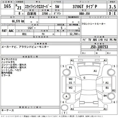 Nissan SKYLINE CROSSOVER  с аукциона в Японии