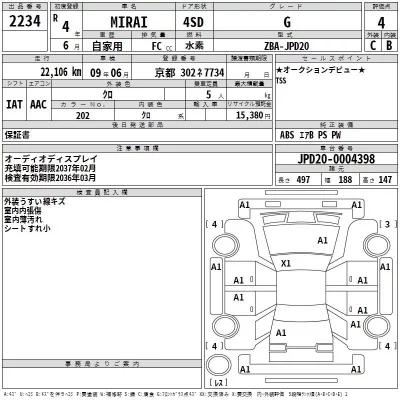 Toyota MIRAI  с аукциона в Японии