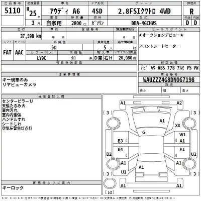 Audi A6  с аукциона в Японии