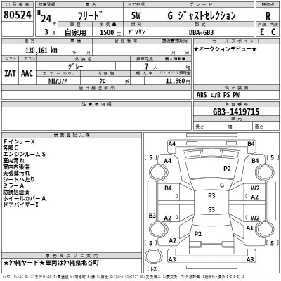 Honda FREED  с аукциона в Японии