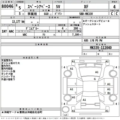 Suzuki SPACIA BASE  с аукциона в Японии