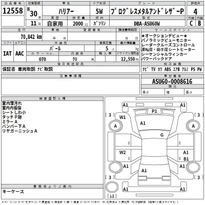 Toyota HARRIER  с аукциона в Японии