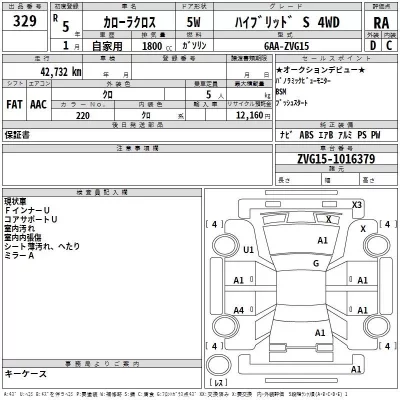 Toyota COROLLA CROSS  с аукциона в Японии