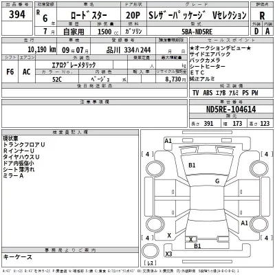 Mazda ROADSTER  с аукциона в Японии