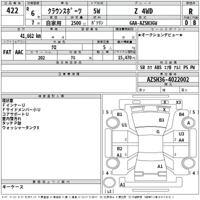 Toyota CROWN SPORT  с аукциона в Японии