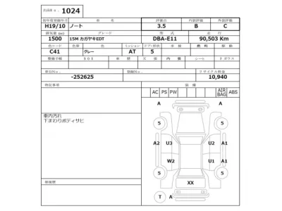 Nissan NOTE  с аукциона в Японии