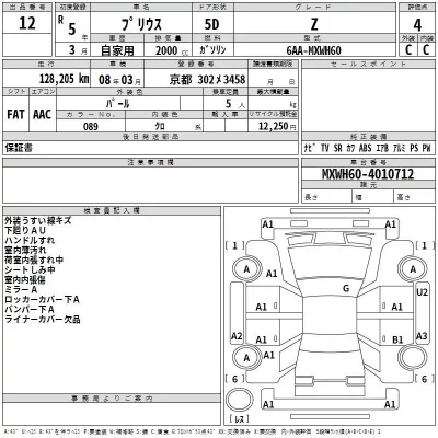 Toyota PRIUS  с аукциона в Японии