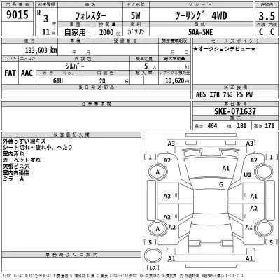 Subaru FORESTER  с аукциона в Японии