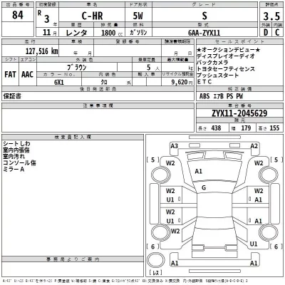 Toyota C-HR  с аукциона в Японии