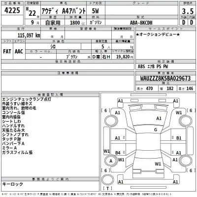 Audi A4  с аукциона в Японии