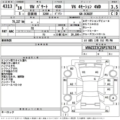 Volkswagen PASSAT  с аукциона в Японии