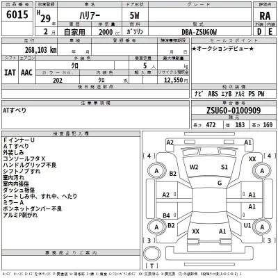 Toyota HARRIER  с аукциона в Японии