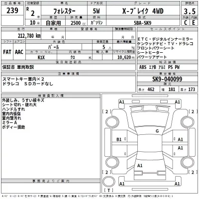 Subaru FORESTER  с аукциона в Японии