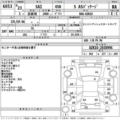 Toyota SAI  с аукциона в Японии