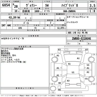 Toyota VOXY  с аукциона в Японии