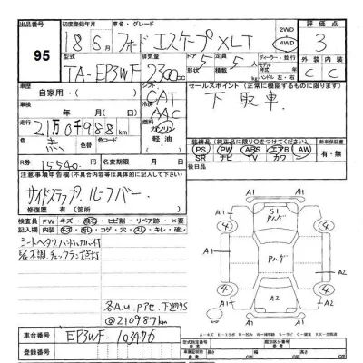 Ford ESCAPE  с аукциона в Японии