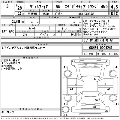 Toyota VELLFIRE  с аукциона в Японии