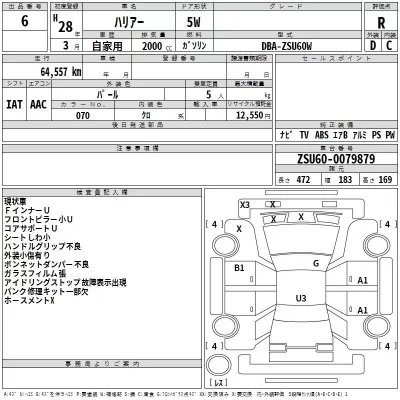 Toyota HARRIER  с аукциона в Японии