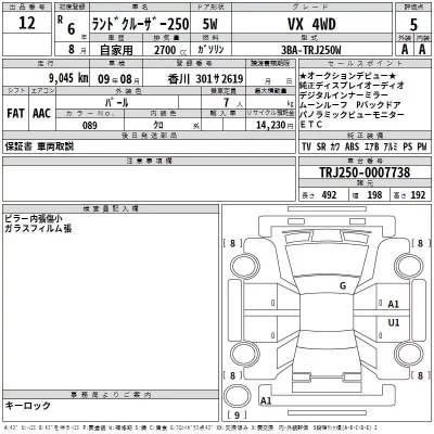 Toyota LAND CRUISER  с аукциона в Японии