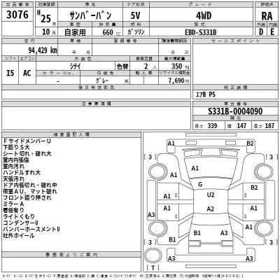 Subaru SAMBAR  с аукциона в Японии