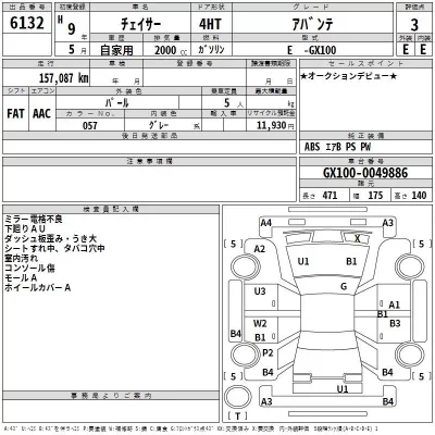 Toyota CHASER  с аукциона в Японии